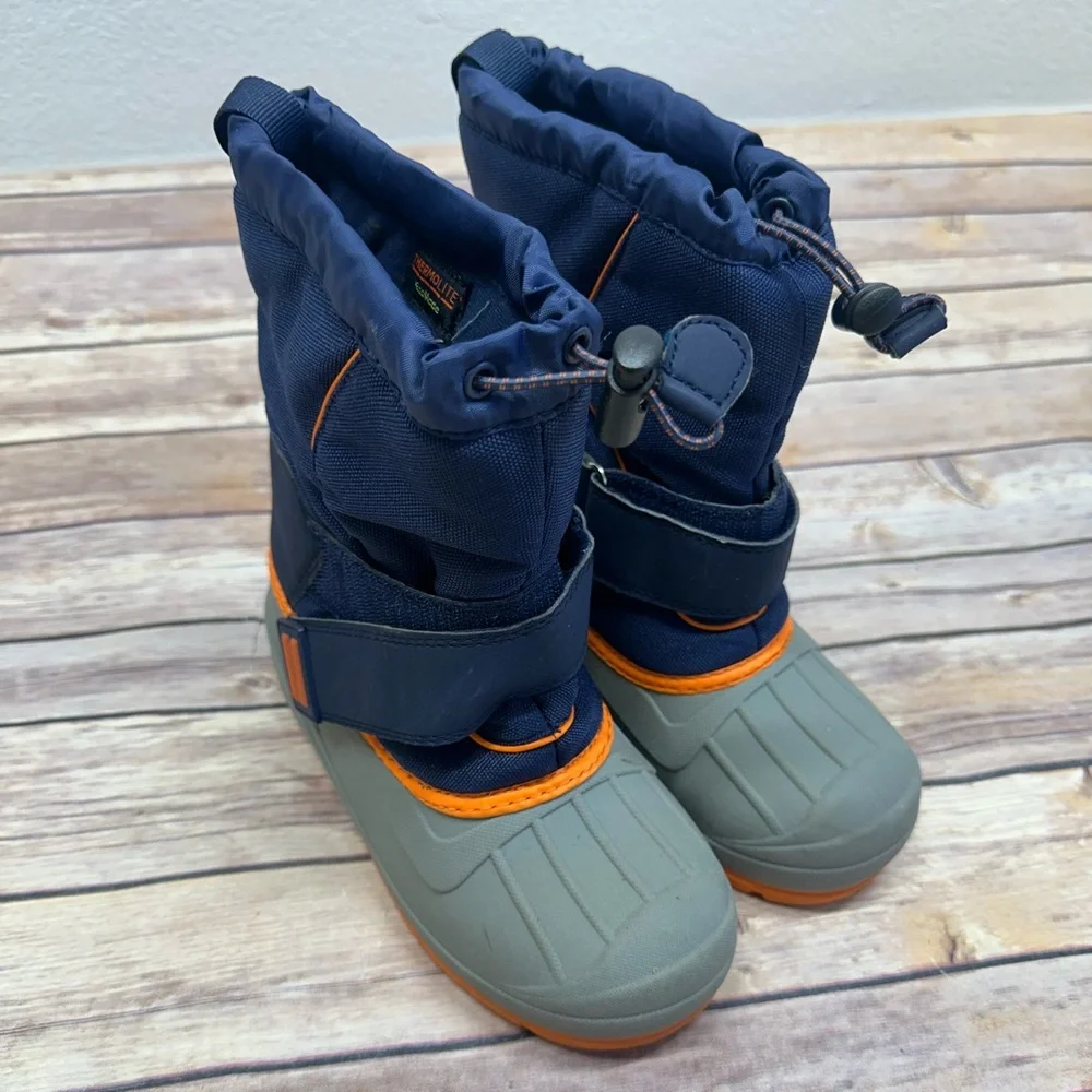 Cat & Jack Kids Cordie Winter Boots Water Resistant Thermal Navy/gray size 1